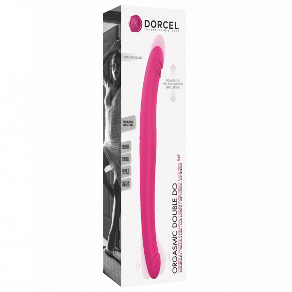 Dorcel Orgasmic Double Do rechargeable thrusting and vibrating double dildo in pink