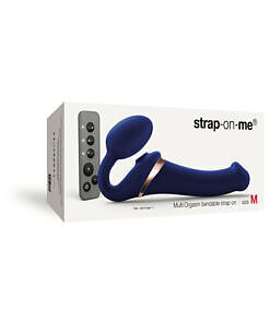 Strap-On-Me Multi Orgasm Bendable Strapless Strap-On Night Blue Medium strapless strap-on vibrator
