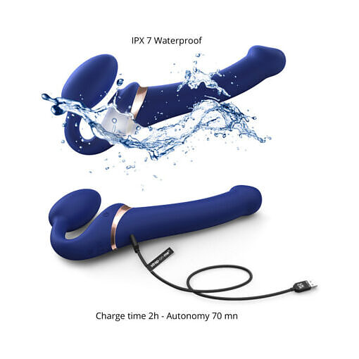 Strap-On-Me Multi Orgasm Bendable Strapless Strap-On Night Blue Medium - Image 3