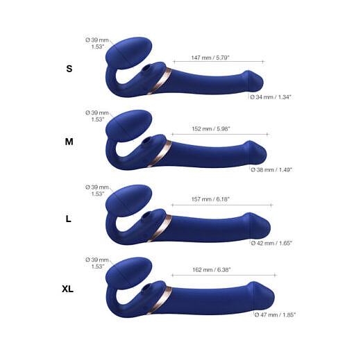 Strap-On-Me Multi Orgasm Bendable Strapless Strap-On Night Blue Medium - Image 6