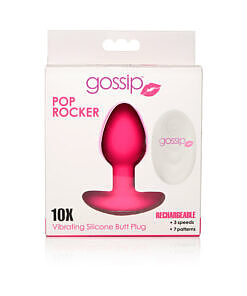 Curve Toys Gossip Pop Rocker rechargeable remote-controlled silicone vibrating anal plug in magenta