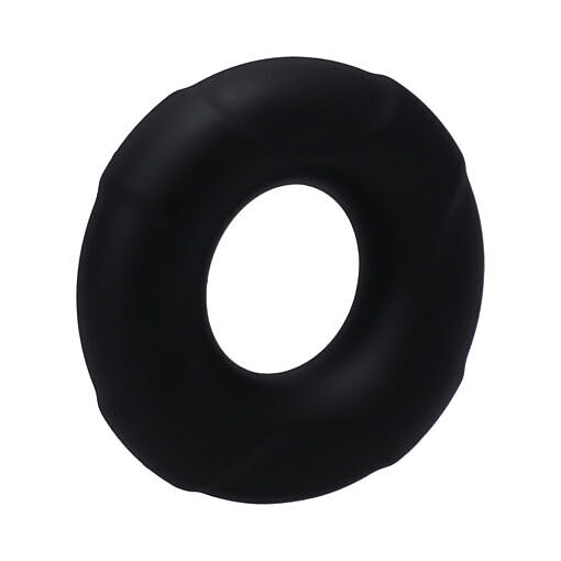 highlighting its thick black silicone band and circular