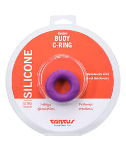 Tantus Buoy C-Ring Medium Lilac soft silicone cock ring in a pastel lilac shade with a smooth