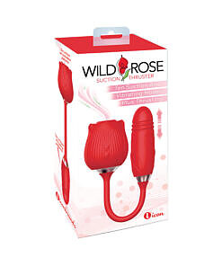 Wild Rose Suction Thruster Red by Icon Brands - rose suction thruster with 10 suction and thrust modes
