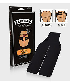 Exposed Booty Tape 20-piece box with clear adhesive strips on white background