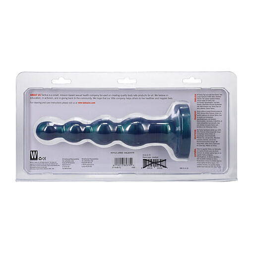Tantus Ripple Large 8 in. Anal Beads Dildo Medium-Firm Malachite - Image 3