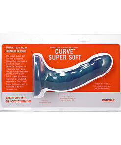 Tantus Curve 6.5 in. Dildo Soft Malachite in malachite green with stepped ridges and flared base