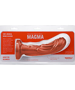 Tantus Magma 7 inch fantasy dildo in copper medium-firm silicone