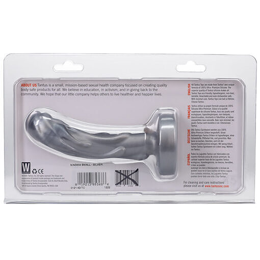 Tantus Mini Magma 5 in. Fantasy Dildo Firm Silver - Image 2