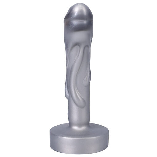 Tantus Mini Magma 5 in. Fantasy Dildo Firm Silver - Image 6