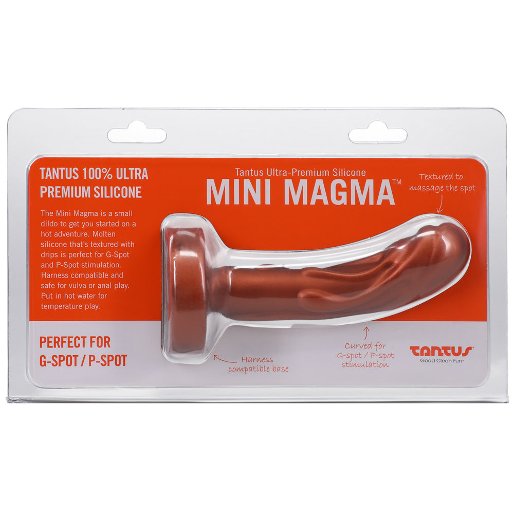 Tantus Mini Magma fantasy dildo in firm copper