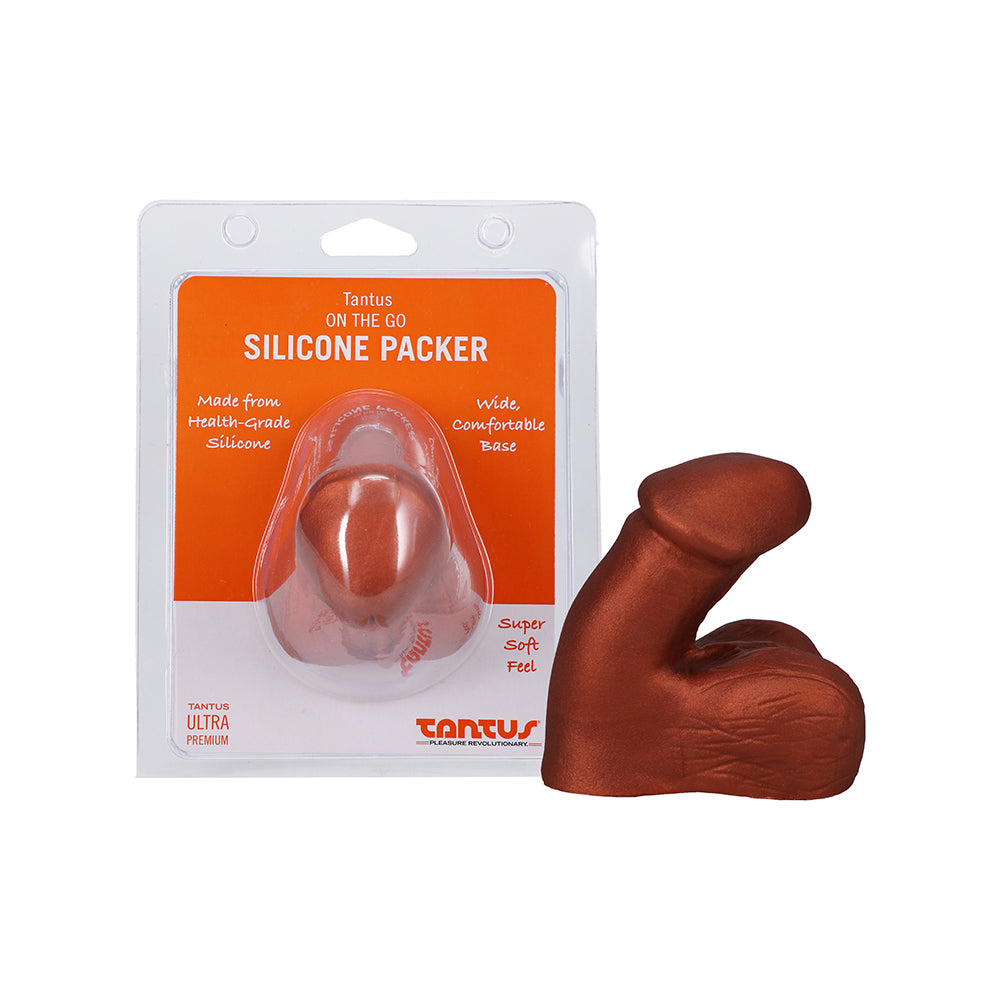 Tantus On The Go Silicone Packer Super Soft Copper with realistic copper coloring