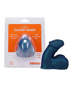 Tantus On The Go Silicone Packer Super Soft Malachite on a neutral background