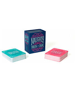 Naughty Truth or Dare game cards spread on a table with cocktails and candlelight.
