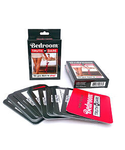 Bedroom Truth or Dare Card Game box with sensual red and black design