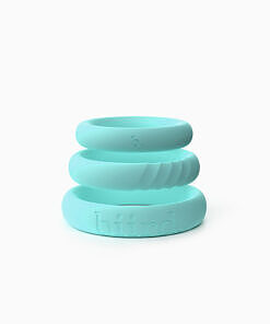 Biird Riin 3-Piece C-ring Set Mint - three mint silicone rings in assorted sizes on a clean surface
