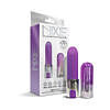 Nixie Smooch Rechargeable Lipstick Vibrator in Purple Ombre with removable cap and soft silicone tapered tip