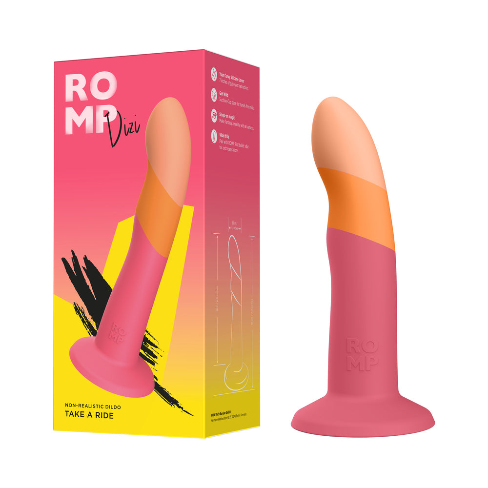 ROMP Dizi curved dildo with silky finish and flared base