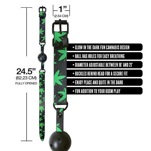 Stoner Vibes Chronic Collection Glow in the Dark Breathable Ball Gag - Image 4