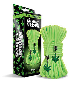 Stoner Vibes Glow in the Dark Rope glowing bright green