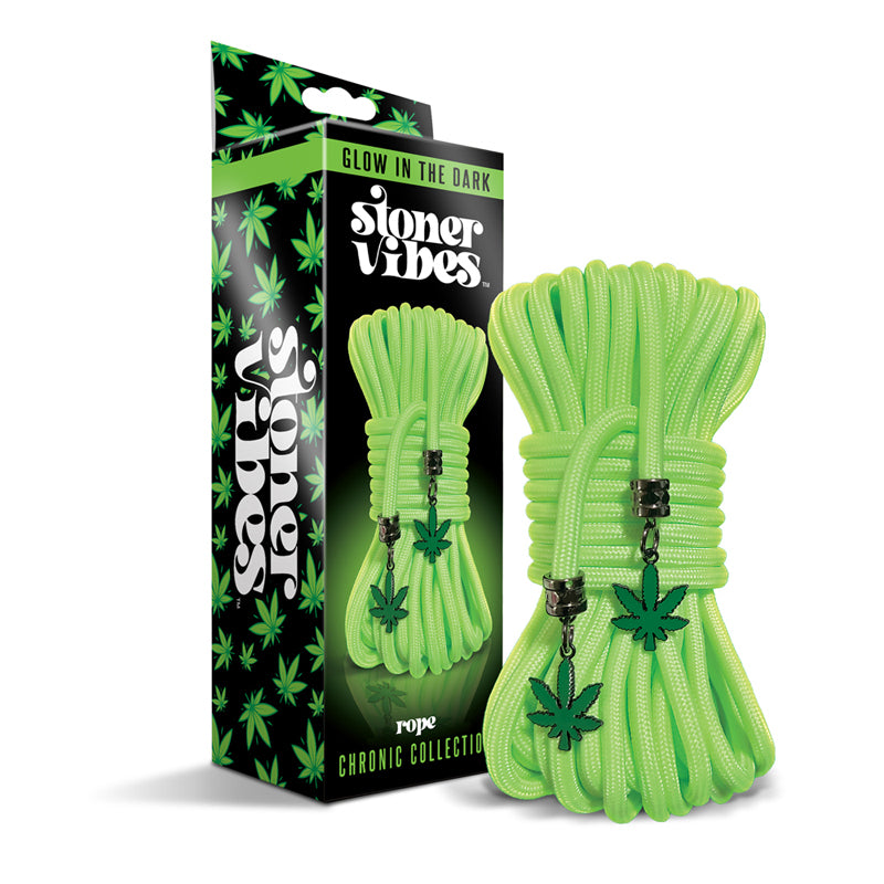 Stoner Vibes Glow in the Dark Rope glowing bright green
