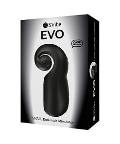 SVibe Snail Evo Rechargeable Masturbator Black with soft silicone texture
