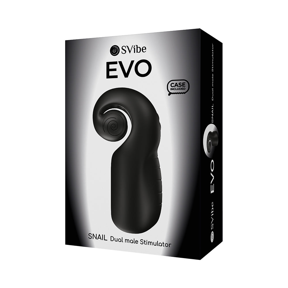 SVibe Snail Evo Rechargeable Masturbator Black with soft silicone texture