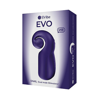 SVibe Snail Evo Rechargeable Masturbator in navy silicone with ergonomic unrolling sleeve design