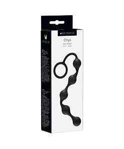 Me You Us Onyx Silicone Anal Beads Black with retrieval ring
