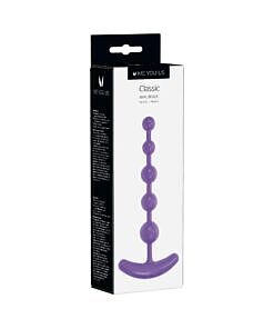 Me You Us Classic Anal Beads Purple set of six graduated beads on a white background