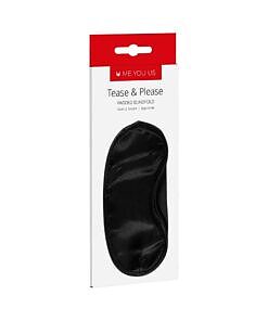 Me You Us Tease and Please Padded Blindfold Black - luxurious satin blindfold with padded comfort for sensory play.