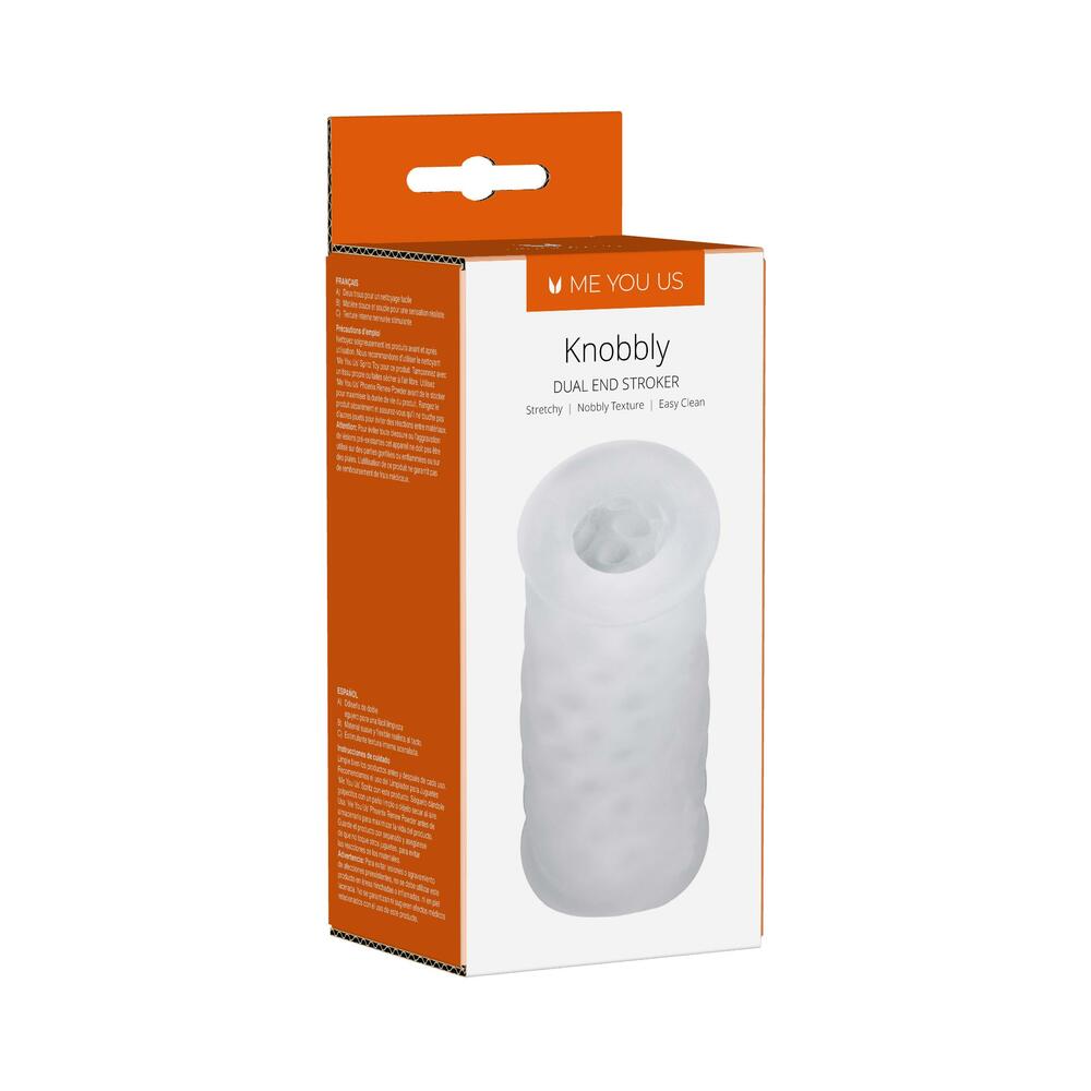 Me You Us Knobbly Dual End Stroker - textured masturbation sleeve with open ends