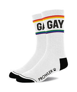 Prowler Gay Socks with rainbow striped band