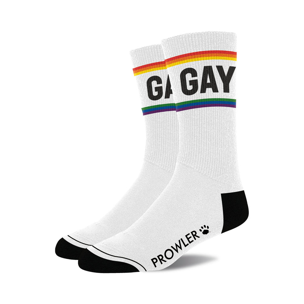 Prowler Gay Socks with rainbow striped band