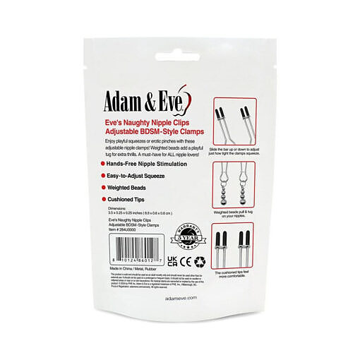 Adam & Eve Eve''s Naughty Nipple Clips (Bag Packaging) - Image 6