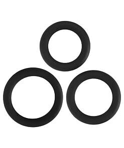 translucent silicone rings in graduated sizes on a clean surface.