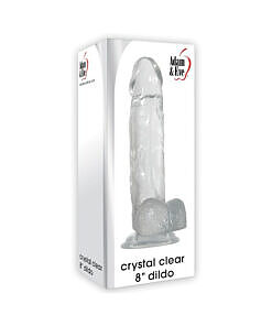 Adam & Eve Crystal Clear 8 inch dildo with transparent shaft and lifelike veins