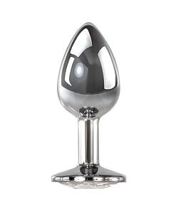 Adam & Eve Clear Gem Anal Plug Medium with faceted clear gem base and smooth tapered tip