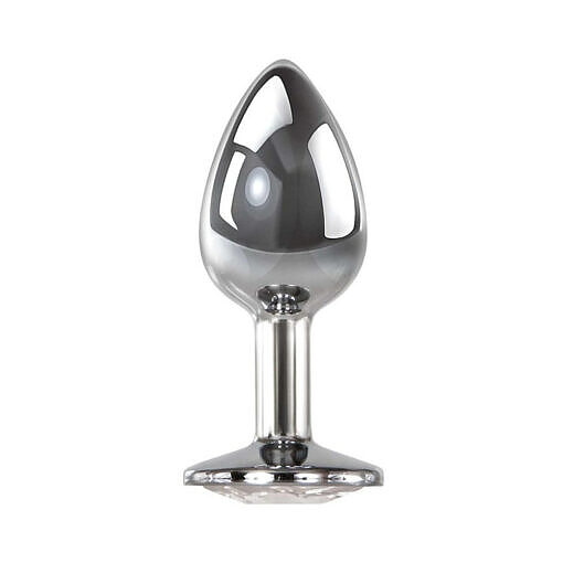 Adam & Eve Clear Gem Anal Plug Medium with faceted clear gem base and smooth tapered tip