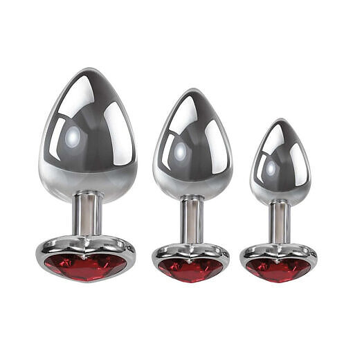 Adam & Eve Three Hearts Gem Anal Plug Set - Image 2