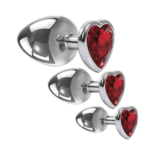 Adam & Eve Three Hearts Gem Anal Plug Set - Image 4