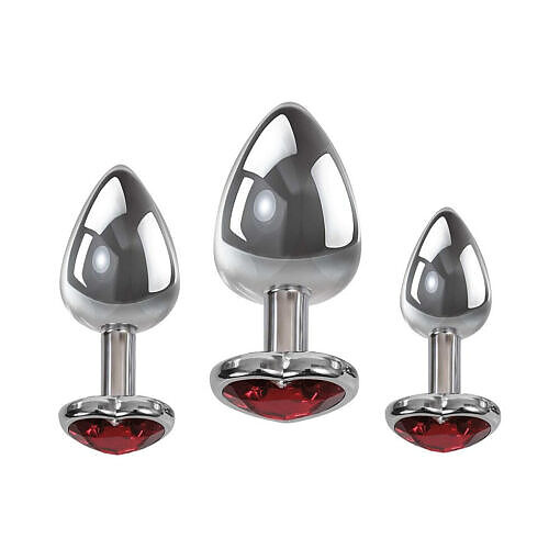 Adam & Eve Three Hearts Gem Anal Plug Set - Image 5