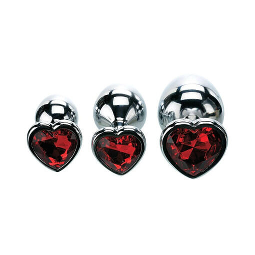 Adam & Eve Three Hearts Gem Anal Plug Set - Image 6