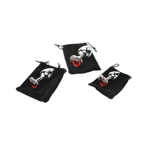 Adam & Eve Three Hearts Gem Anal Plug Set - Image 7