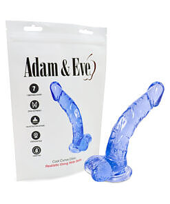 Adam & Eve Cool Curve Jelly Dildo with curved shaft and ball base