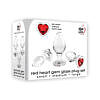 Three red heart gem glass plugs from Adam & Eve set