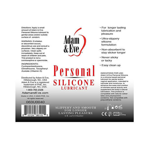 Adam & Eve Personal Silicone Lubricant 4 oz. - Image 3