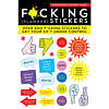 Fucking Planner Stickers book with colorful swear word stickers on a planner spread