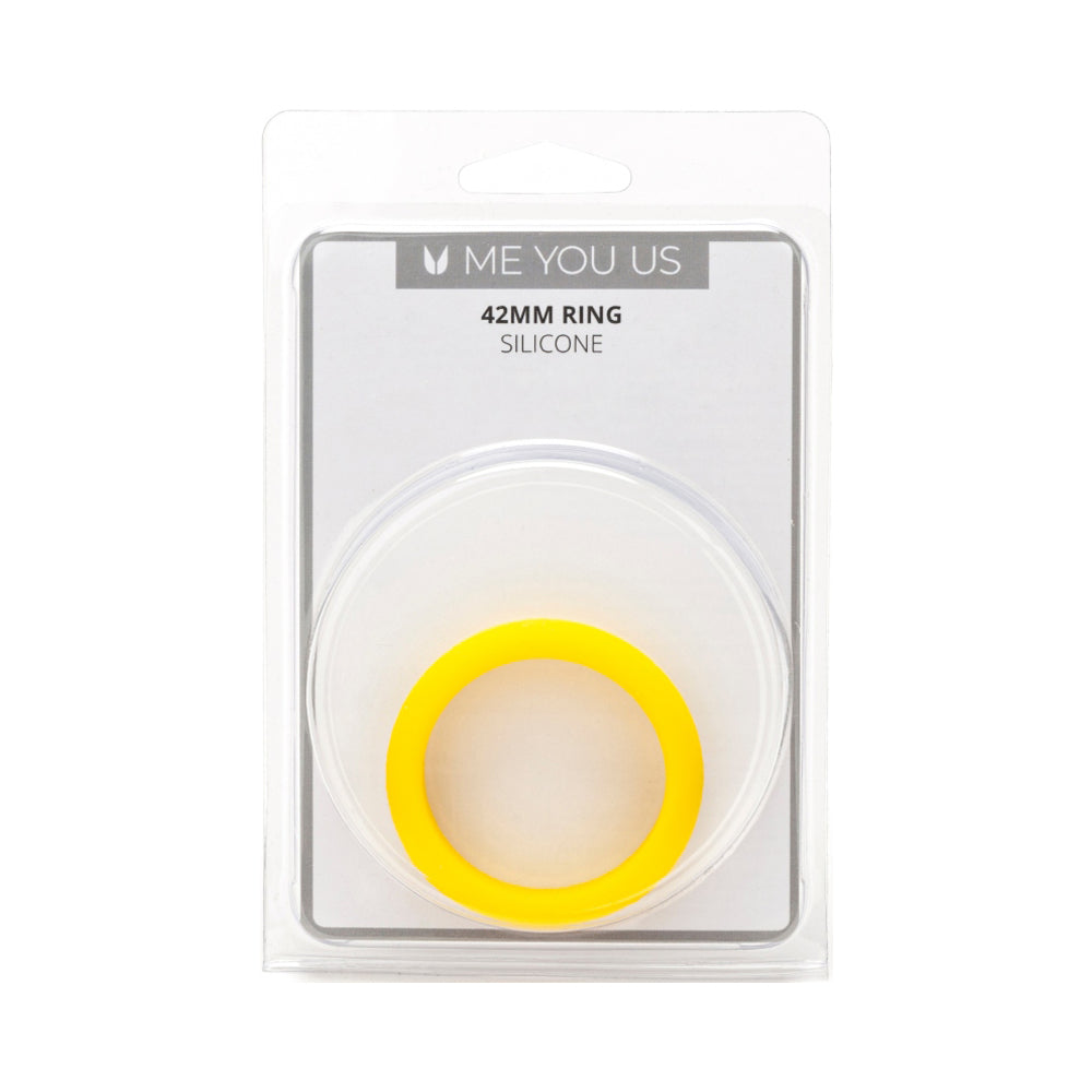 Me You Us Silicone 42mm Ring in translucent blue on a white surface
