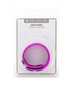 Me You Us Purple Silicone Cock Strap on a dark surface